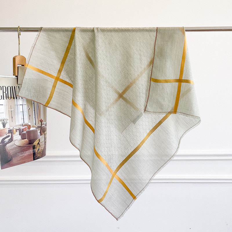 Cashmere Scarf - 100% PURE CASHMERE Square Shawl Pale