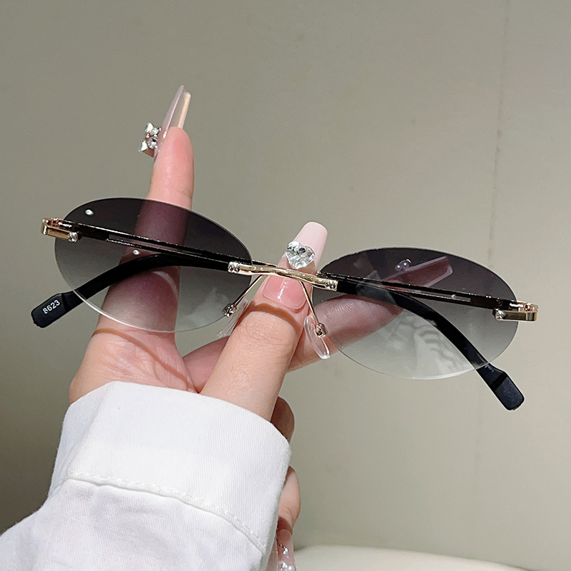 Rimless Oval Sunglasses Women  - Designer Sunglasses ulasan dan harga