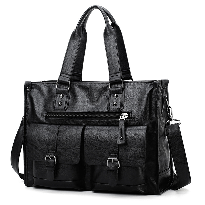 PU Leather Shoulder Briefcase  - Leather Briefcase ulasan dan harga