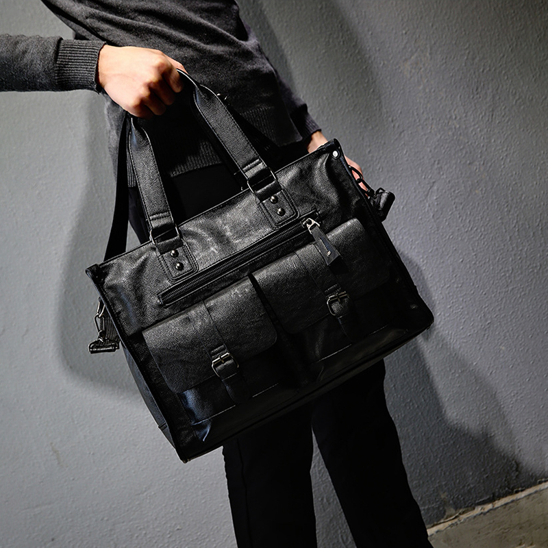 PU Leather Shoulder Briefcase  - Leather Briefcase ulasan dan harga