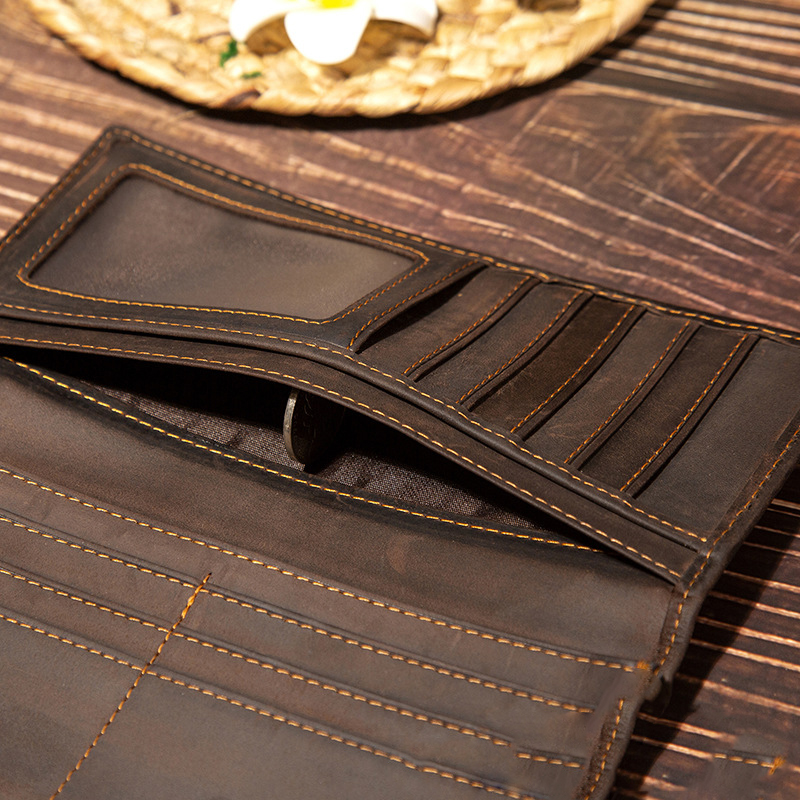 Men's Genuine Leather Long Wal - Leather Wallet Men ulasan dan harga