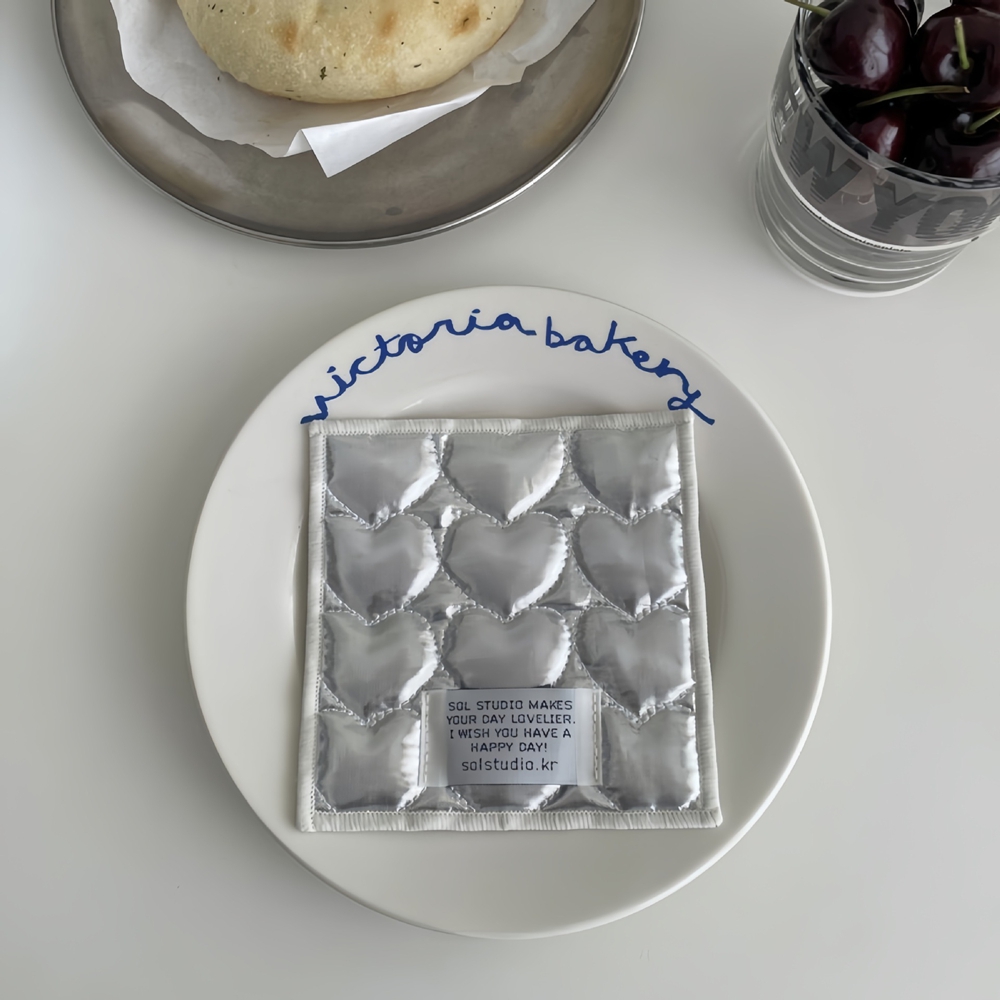Korean Ins Love Quilted Metal  - Marble Coaster Set ulasan dan harga