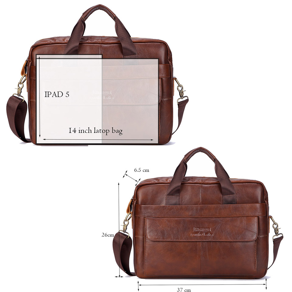 Men Genuine Leather Handbag Fa - Leather Briefcase ulasan dan harga