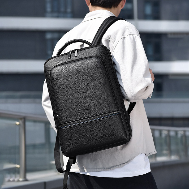PU Leather Men's Backpack USB  - Leather Briefcase ulasan dan harga