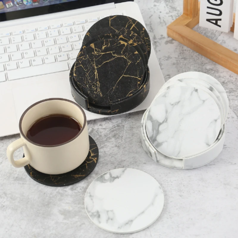 6pcsMarble Coaster Artificial  - Marble Coaster Set ulasan dan harga