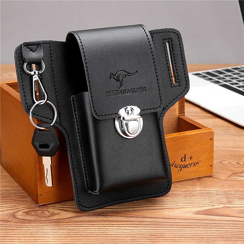 Men Belt Cellphone Loop Holste - Leather Wallet Men ulasan dan harga