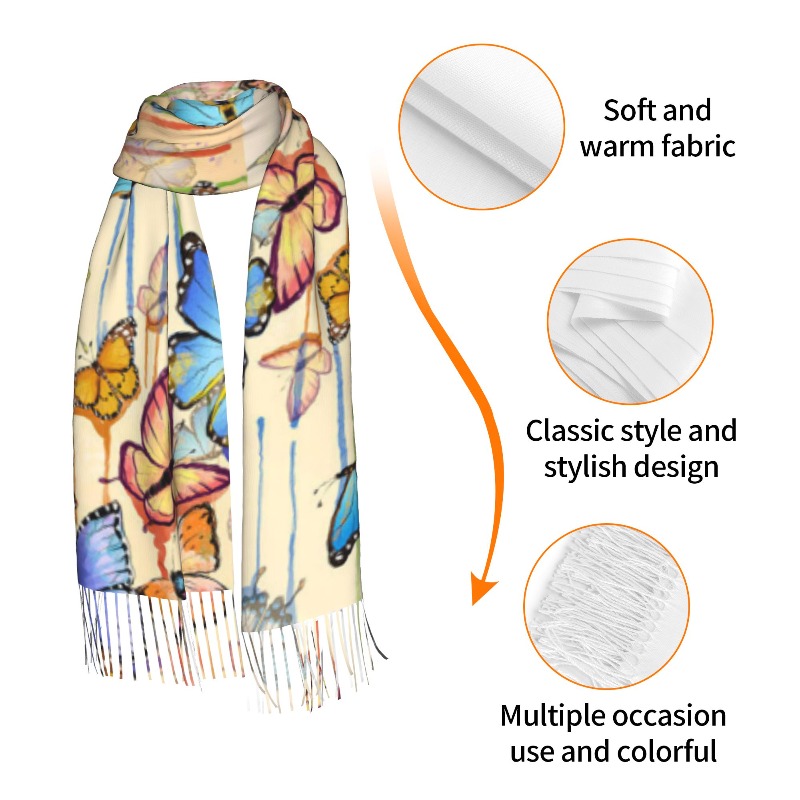 Retro Butterfly Winter Cashmer - Cashmere Scarf ulasan dan harga