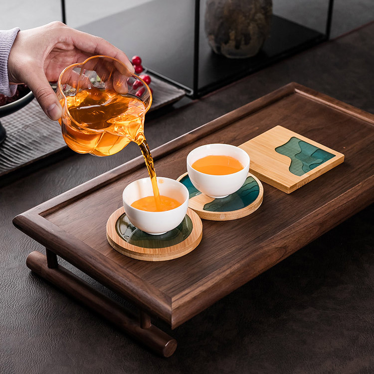 Creative Bamboo Resin Creative - Marble Coaster Set ulasan dan harga