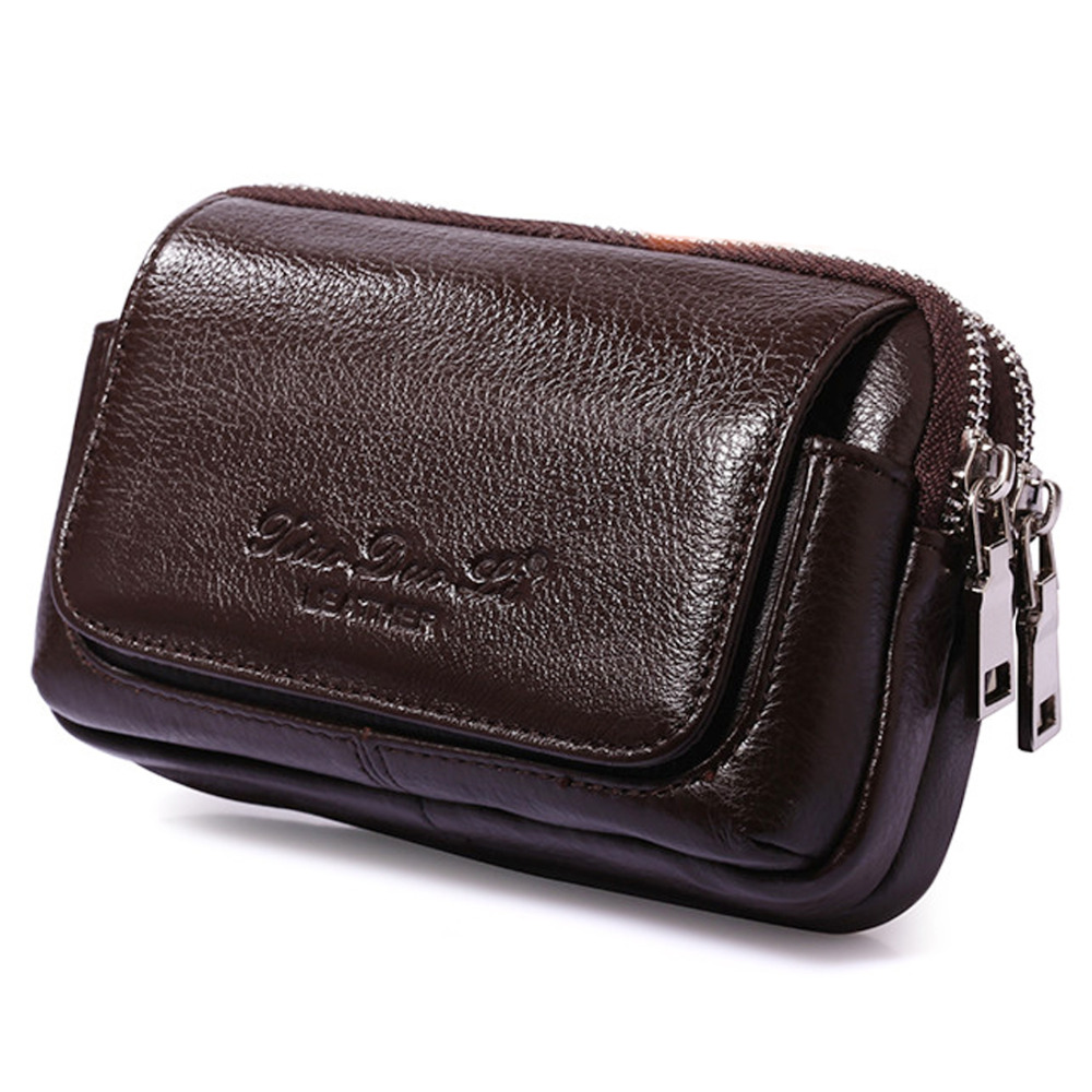 Men Genuine Leather Waist Fann - Leather Wallet Men ulasan dan harga