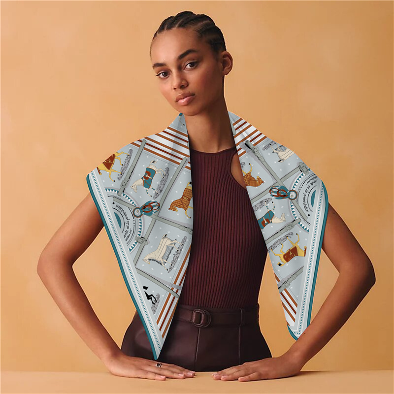 90CM Fashion Printed Cashmere  - Cashmere Scarf ulasan dan harga