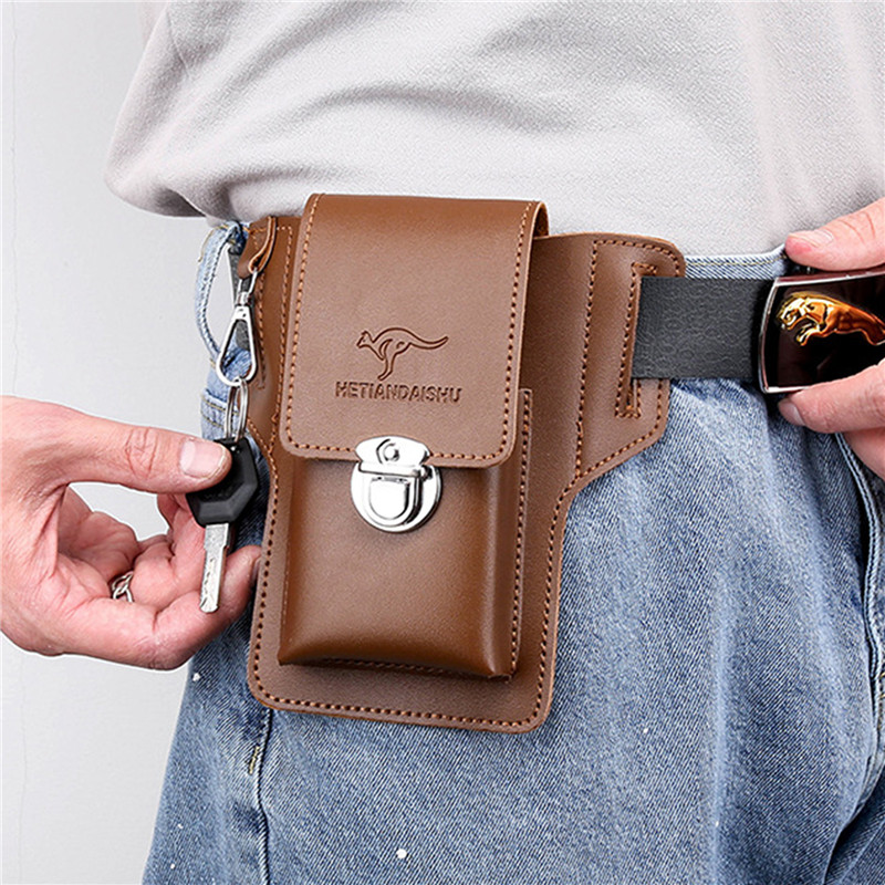 Phone Belt Bag For Men Bags Ce - Leather Wallet Men ulasan dan harga