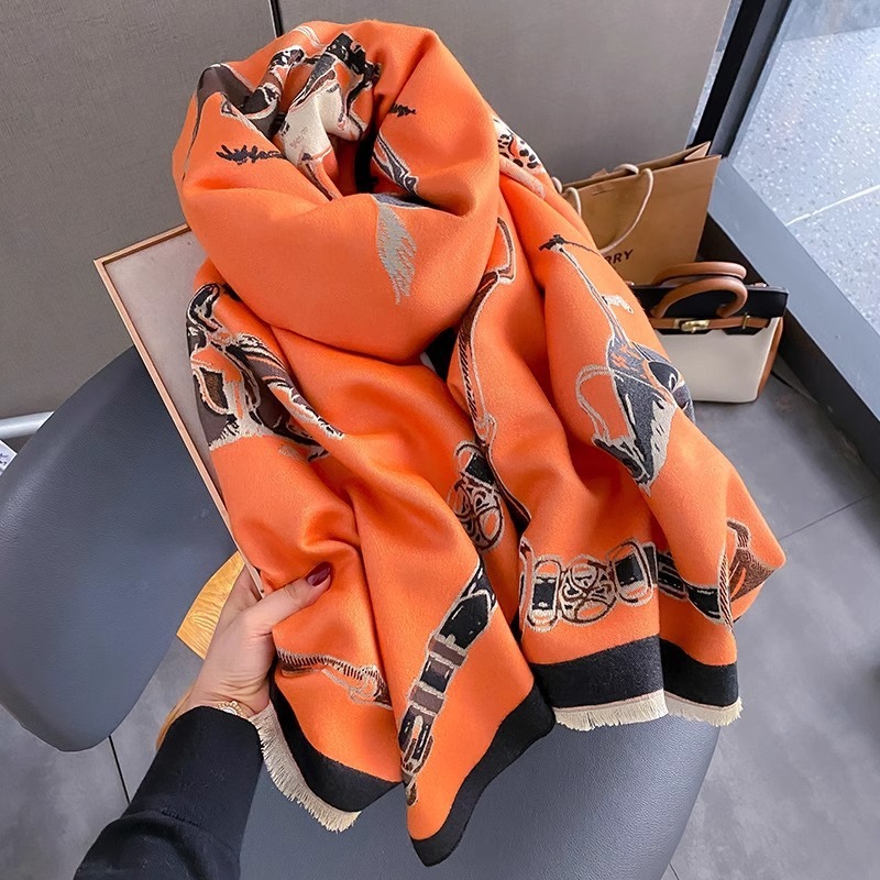Retro Rider Horse Imitation Ca - Cashmere Scarf ulasan dan harga