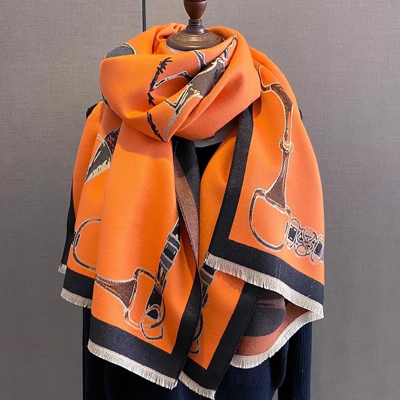 Retro Rider Horse Imitation Ca - Cashmere Scarf ulasan dan harga