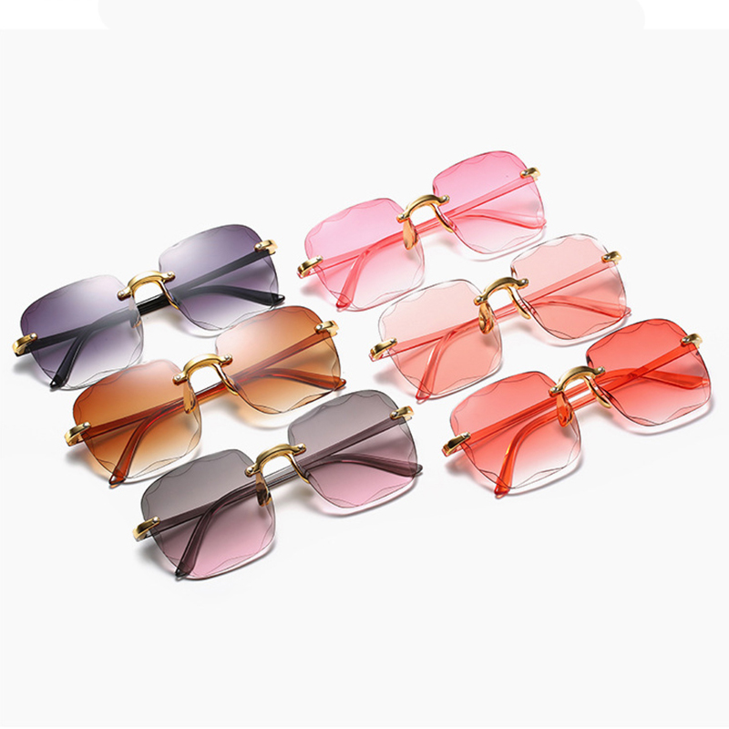 1/3PCS New Rimless Women's Sun - Designer Sunglasses ulasan dan harga