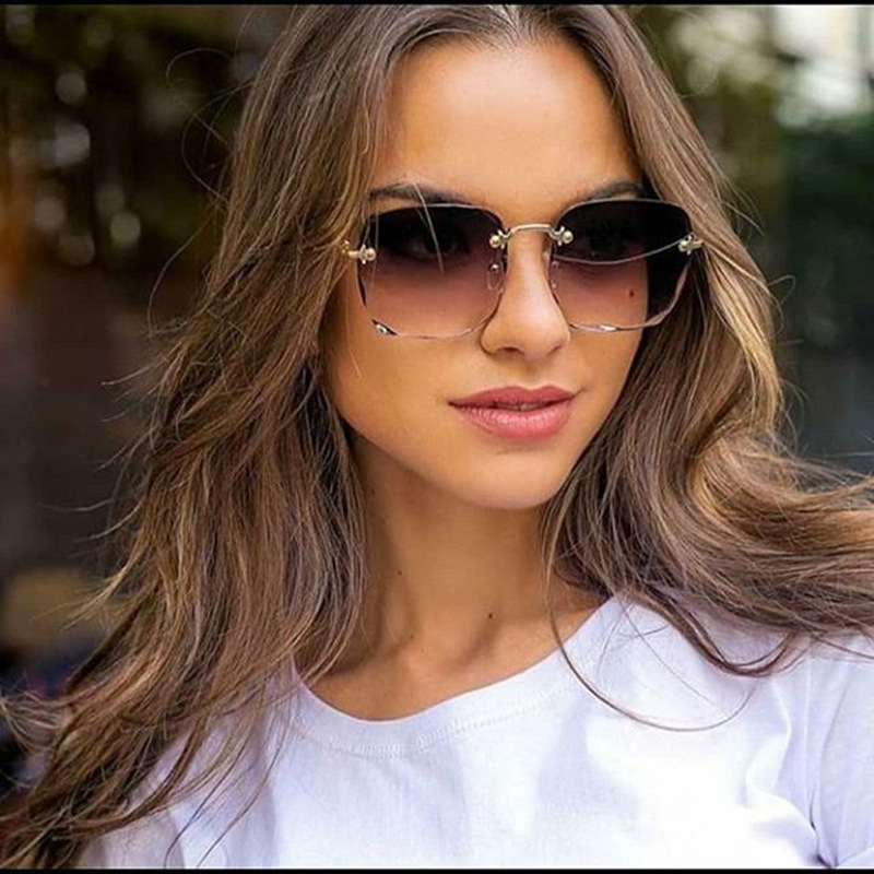 1/3PCS New Rimless Women's Sun - Designer Sunglasses ulasan dan harga