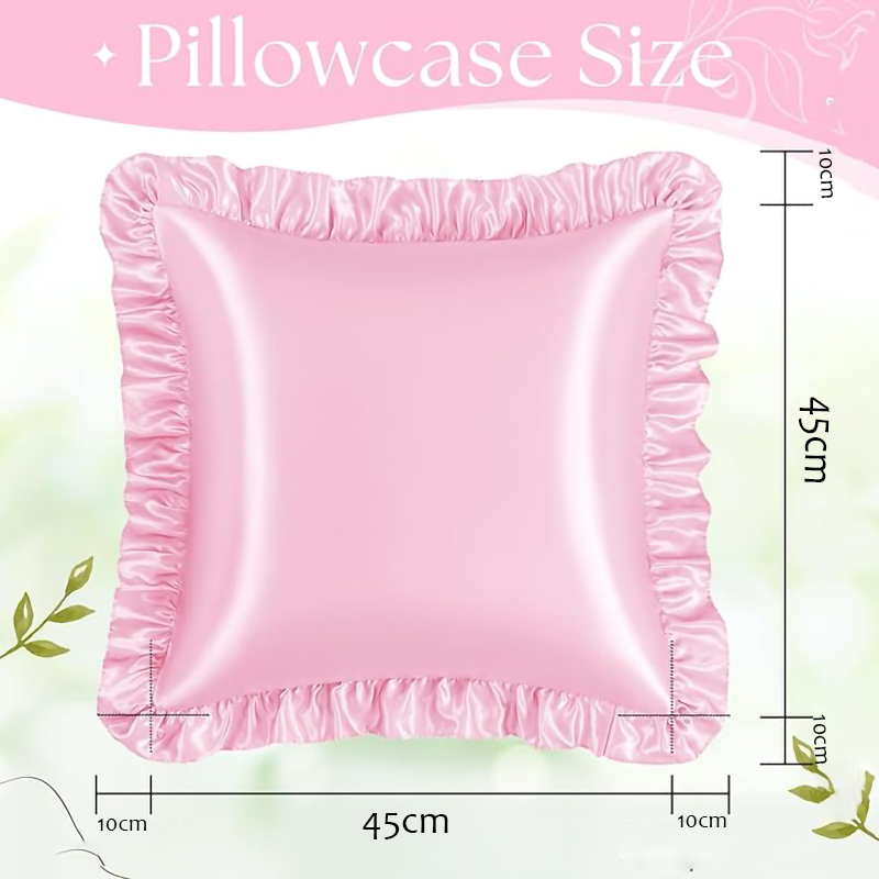 2Pcs Satin Ruffled Pillow Case - Silk Pillowcase ulasan dan harga