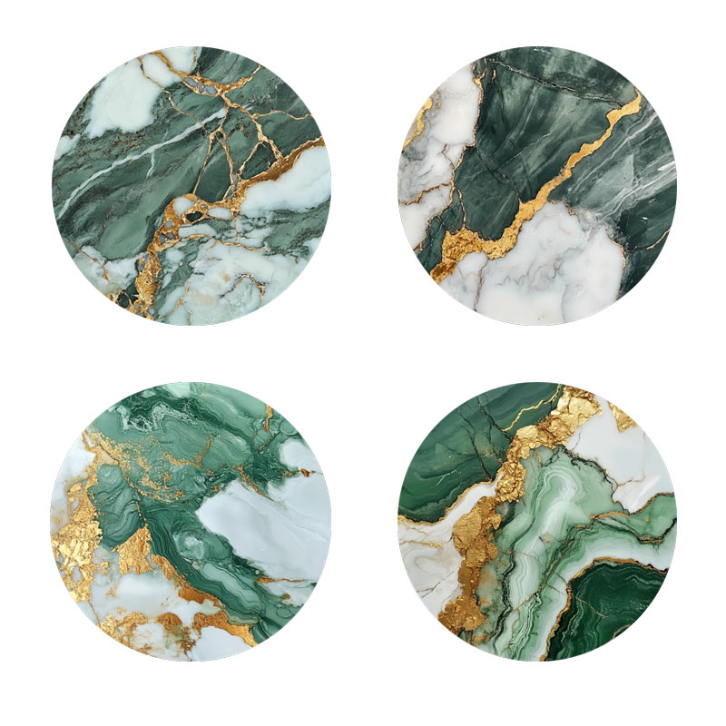 4 Pieces of Marble Pattern Pri - Marble Coaster Set ulasan dan harga