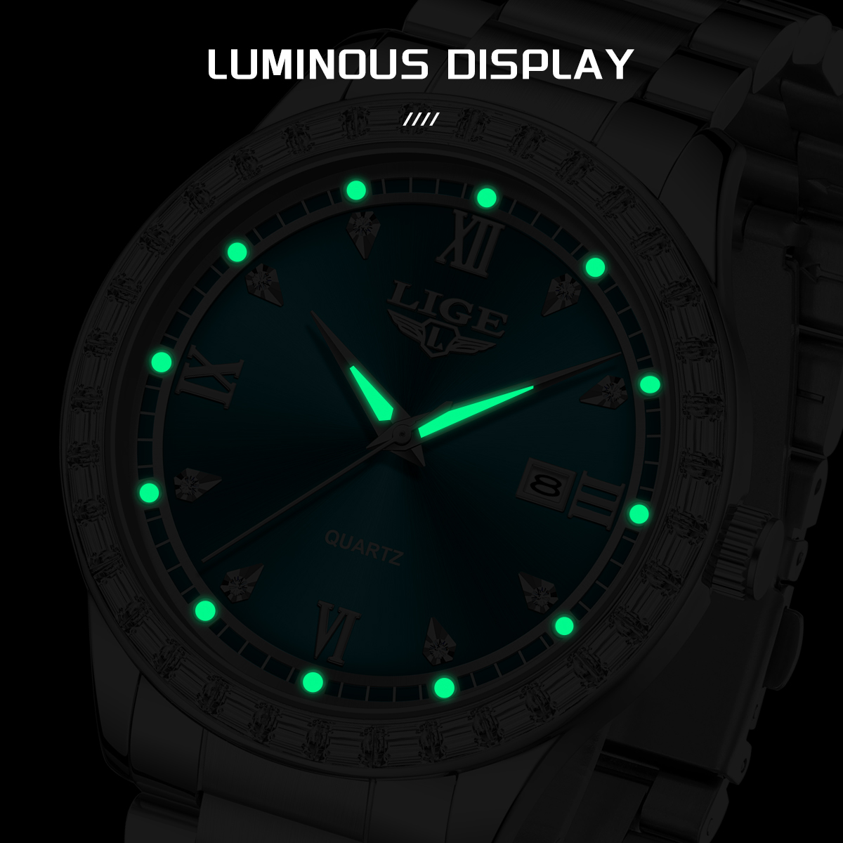 LIGE Luxury Fashion Quartz Wat - Luxury Watch Men ulasan dan harga