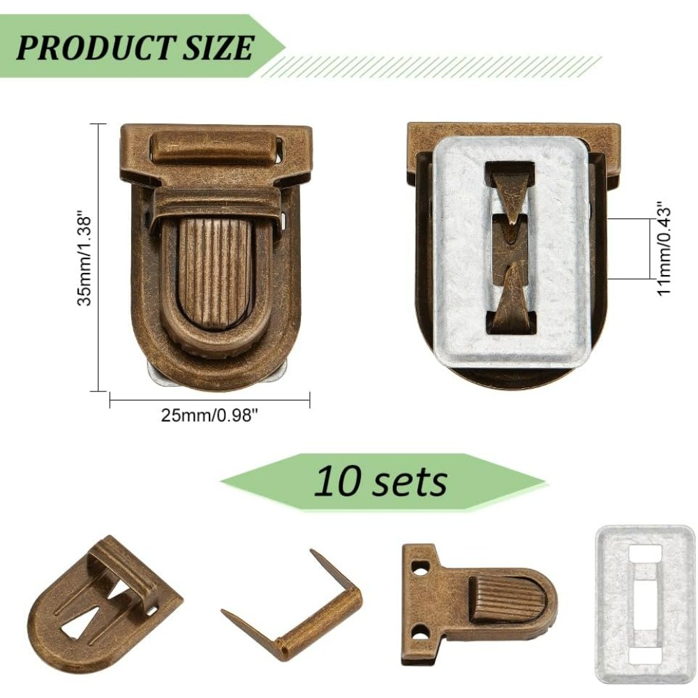 10 Sets Iron Purse Push Locks  - Leather Briefcase ulasan dan harga