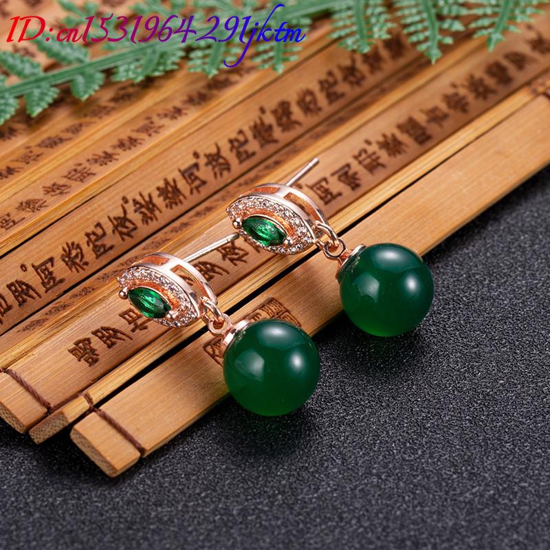 Natural Jade Bead Earrings Fas - Gold Plated Jewelry ulasan dan harga